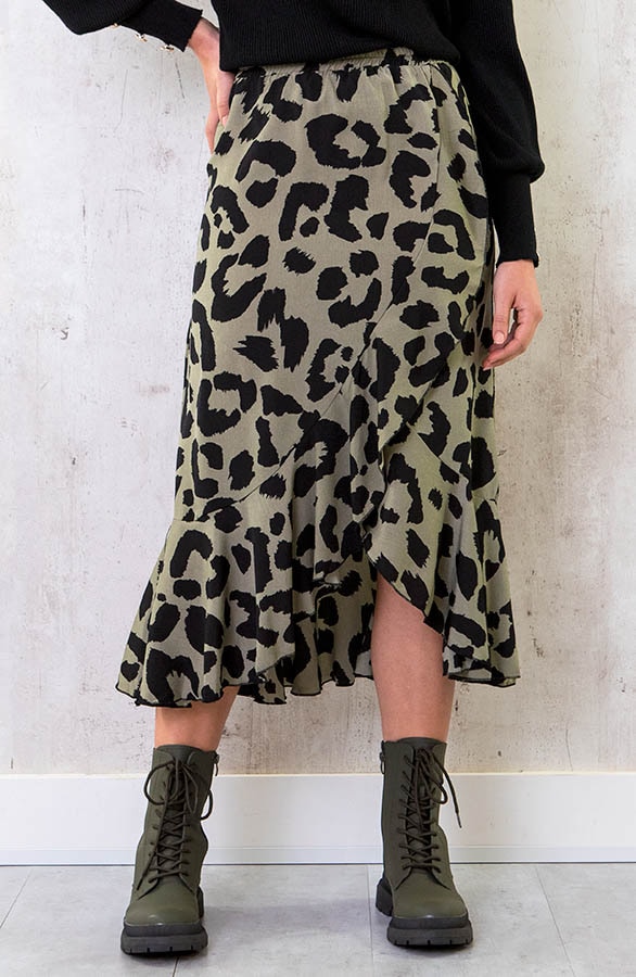 Panterprint Overslag Midi Rok Army – shoparchief