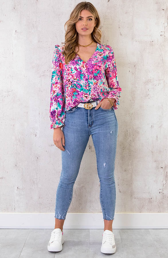 Print Blouse Floral Paars – shoparchief, foto 6