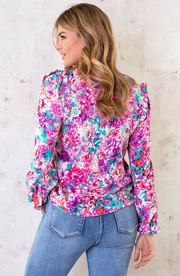 Print Blouse Floral Paars – shoparchief, foto 4