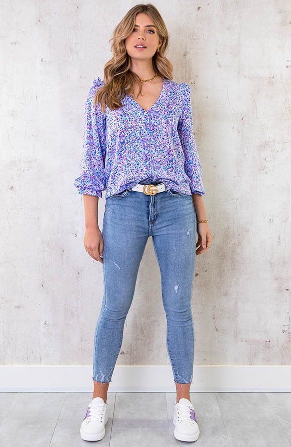 Print Blouse Floral Violet – shoparchief, foto 6
