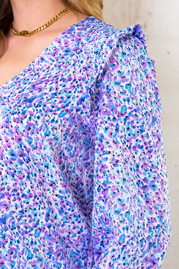 Print Blouse Floral Violet – shoparchief, foto 5