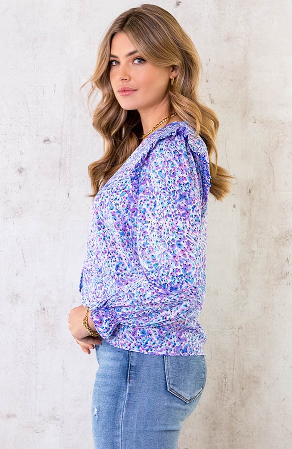 Print Blouse Floral Violet – shoparchief, foto 3