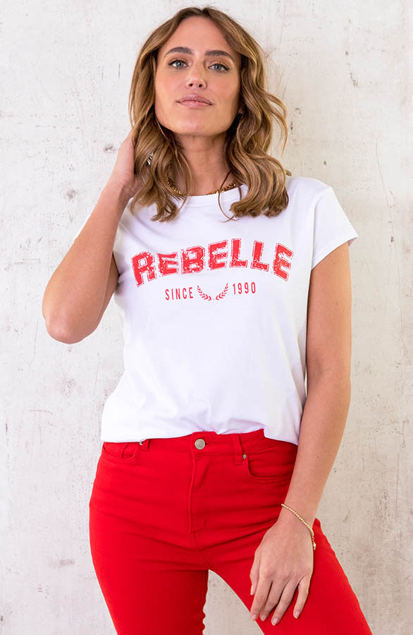Rebelle Top Wit Rood – shoparchief