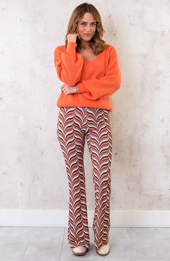 Retro Flared Broek Koraal – shoparchief, foto 4