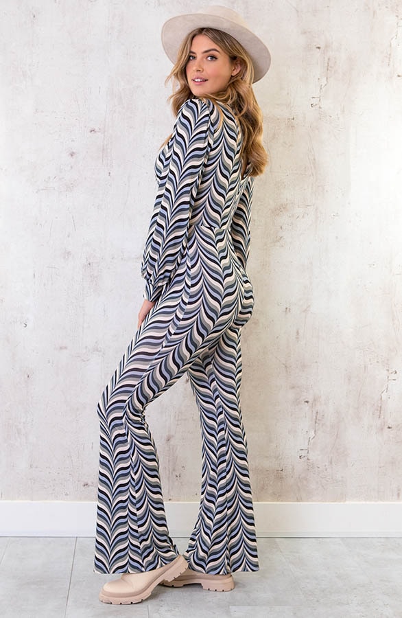 Retro Print Jumpsuit Blauw – shoparchief, foto 2