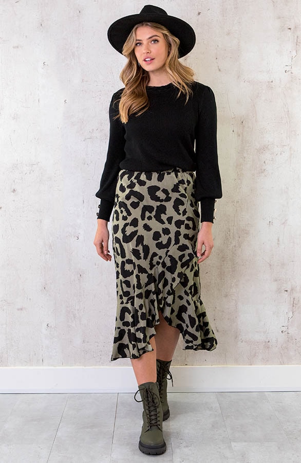 Ruffle Knopen Longsleeve Zwart – shoparchief, foto 3