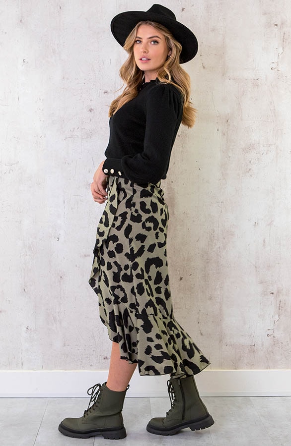 Ruffle Knopen Longsleeve Zwart – shoparchief, foto 4