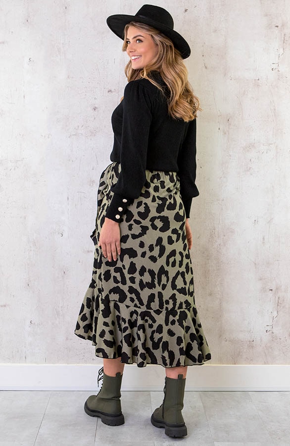 Ruffle Knopen Longsleeve Zwart – shoparchief, foto 5