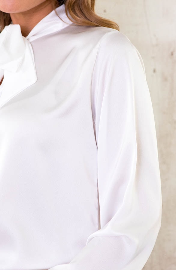 Satijnen Strik Blouse Ecru – shoparchief, foto 4