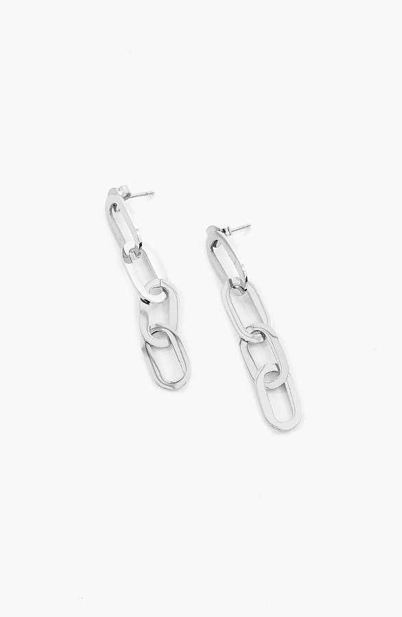Schakel oorbellen Zilver – shoparchief