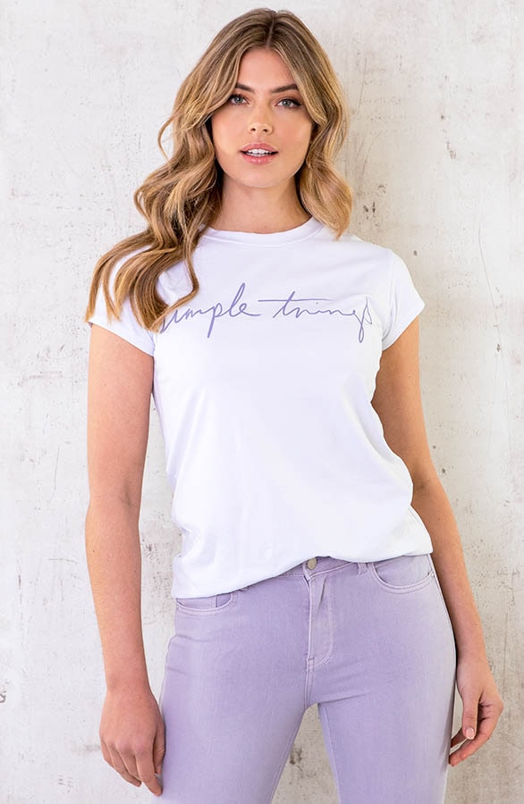 Simple Things Top Wit Lila – shoparchief, foto 9