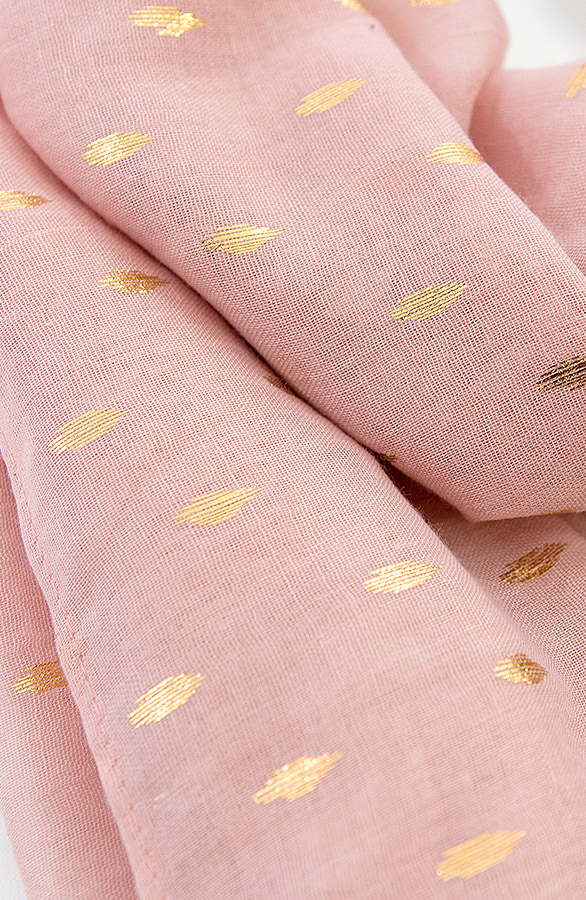 Sjaal Met Gouden Leaves Roze – shoparchief, foto 4