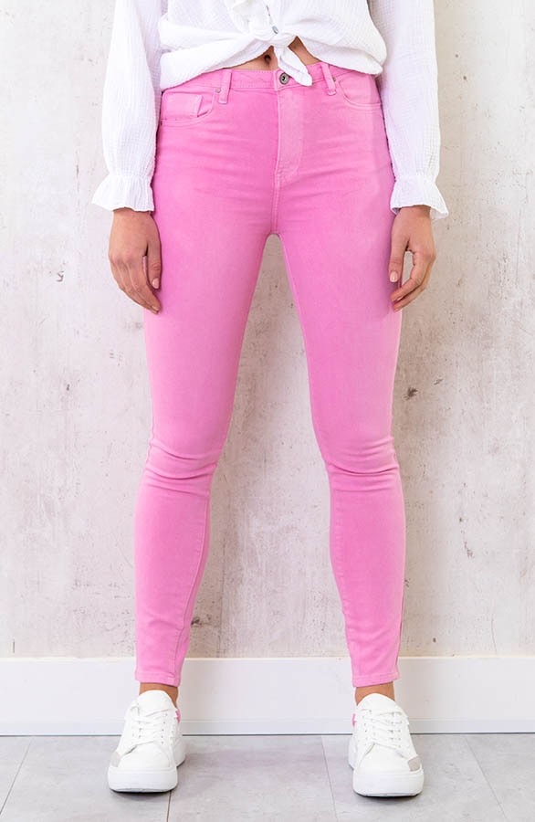 Skinny High Waist Jeans Roze – shoparchief