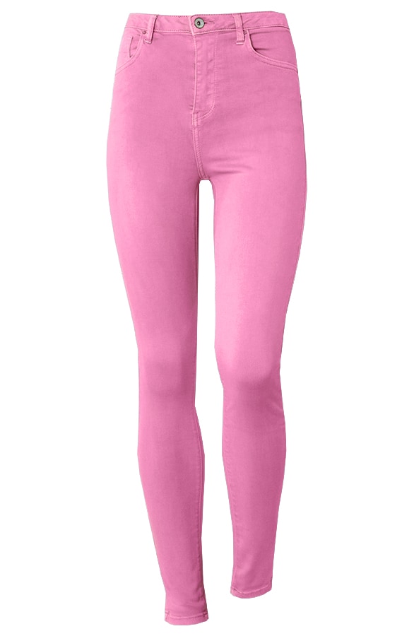 Skinny High Waist Jeans Roze – shoparchief, foto 5