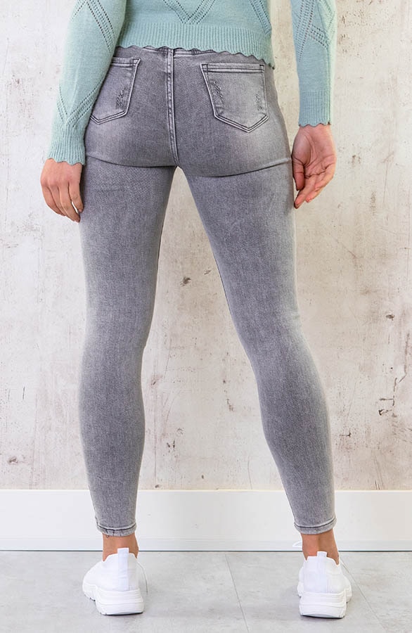 Skinny High Waisted Jeans Grijs – shoparchief, foto 3