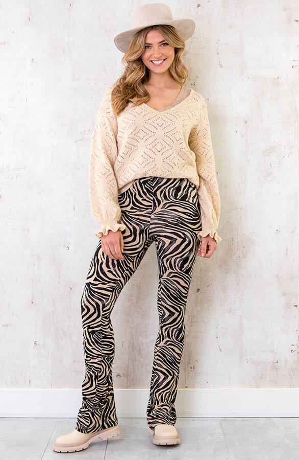 Flared Broek Swirl Camel – shoparchief, foto 4