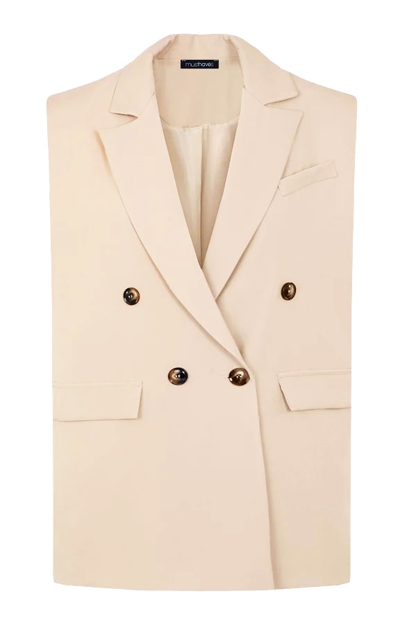Oversized Gilet Beige – shoparchief