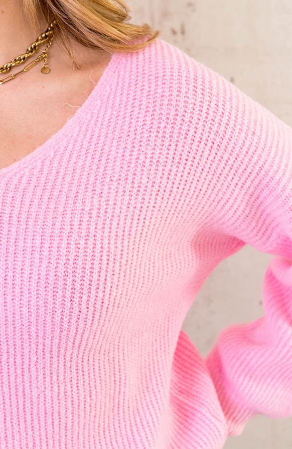 Basic Soft V-Trui Lichtroze – shoparchief, foto 5