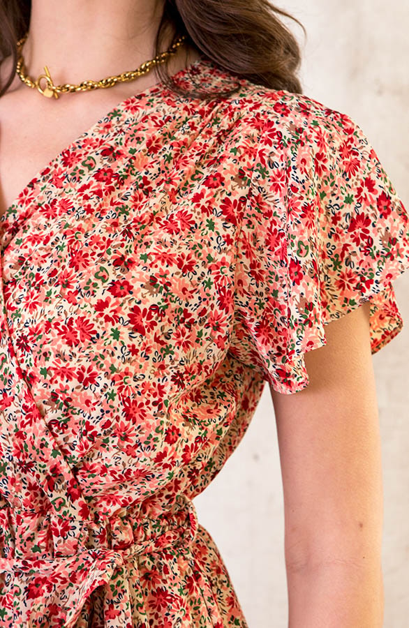 Bloemen Overslag Jurk Korte Mouw – shoparchief, foto 5