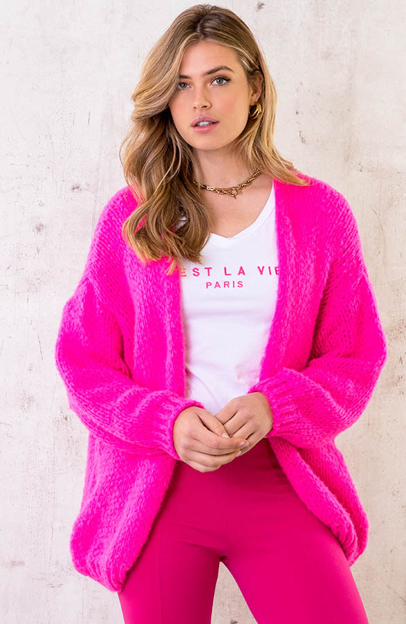 C'est La Vie T-shirt Wit Fuchsia – shoparchief, foto 11