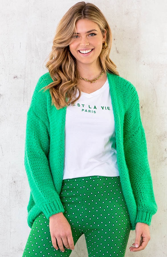 C'est La Vie T-shirt Wit Groen – shoparchief, foto 6