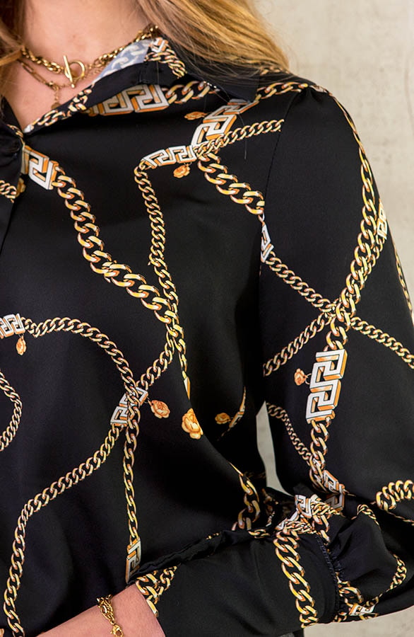 Chain Blouse Zwart – shoparchief, foto 5