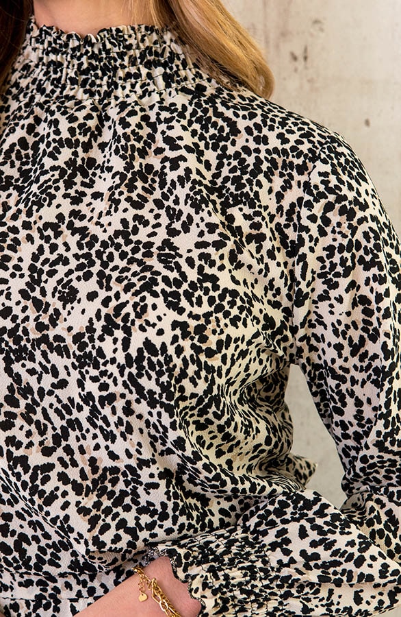 Col Blouse Cheetah Beige – shoparchief, foto 7