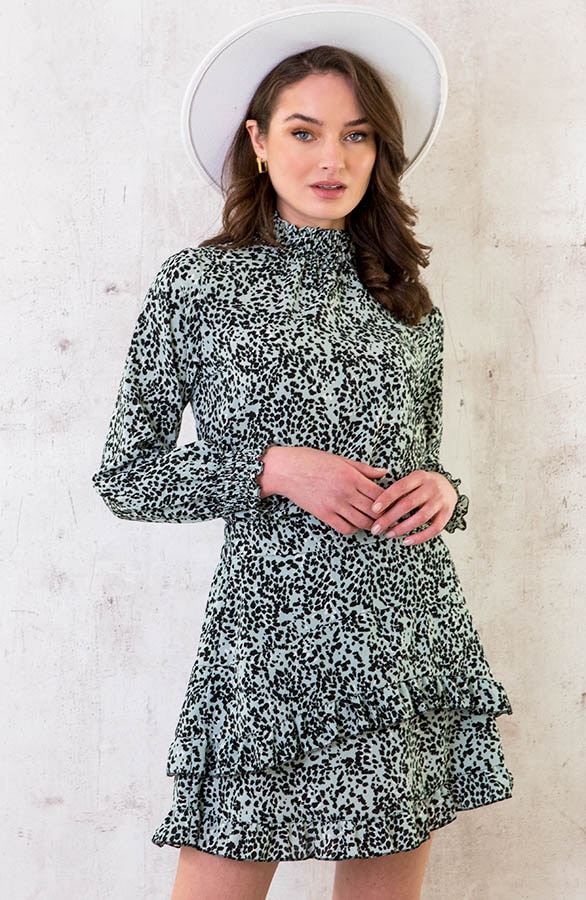 Col Blouse Cheetah Mint – shoparchief, foto 3