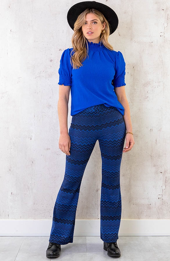 Flared Broek Aztec Kobalt – shoparchief, foto 5