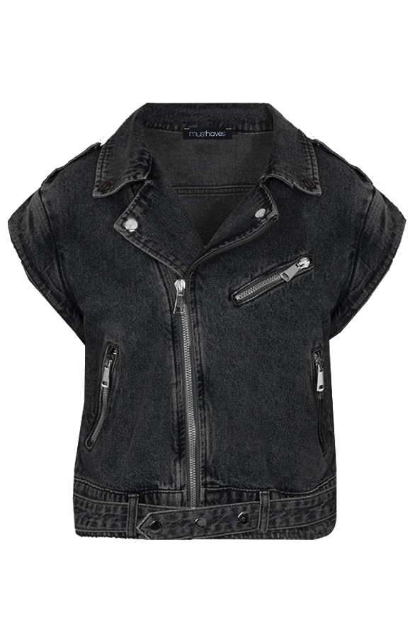 Exclusive Denim Jacket 2 in 1 Zwart – shoparchief, foto 7