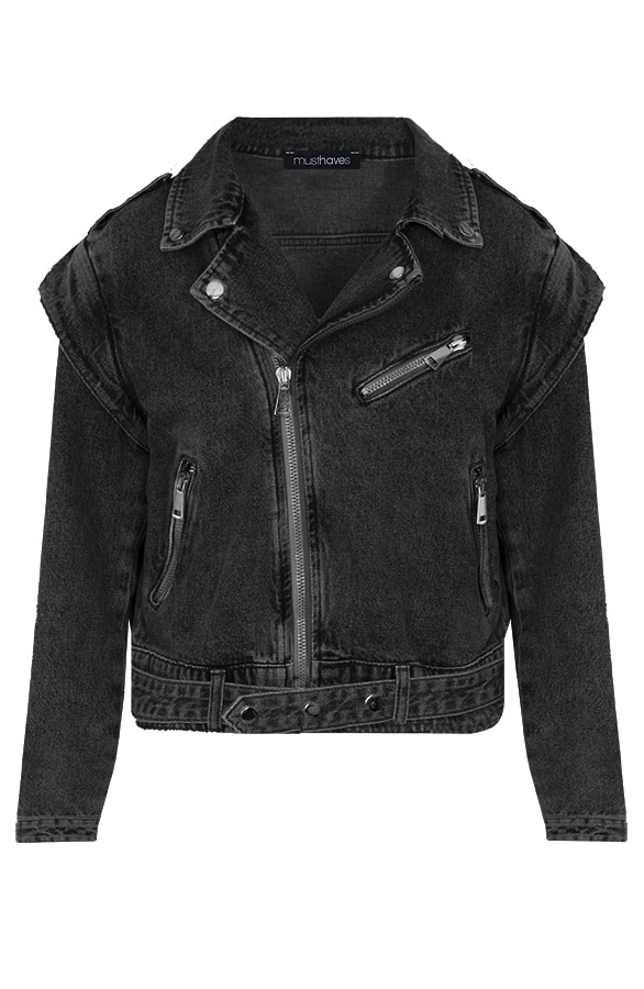 Exclusive Denim Jacket 2 in 1 Zwart – shoparchief, foto 6