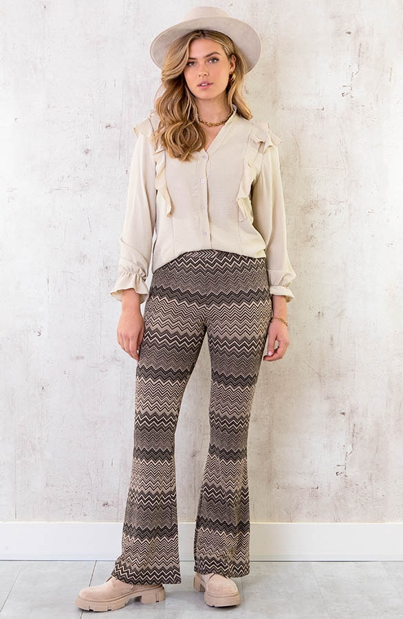 Flared Broek Aztec Taupe – shoparchief, foto 5