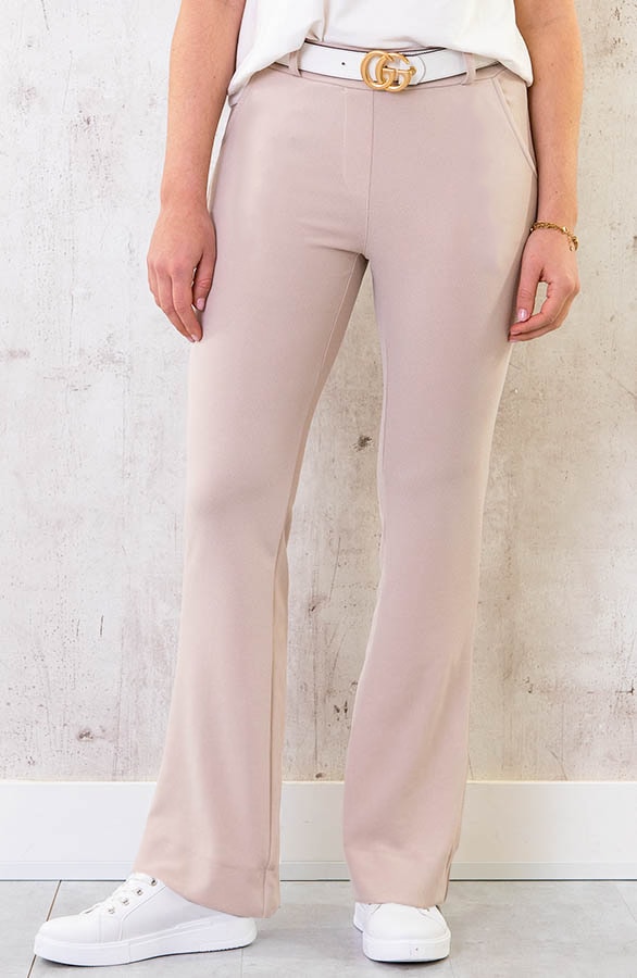 Flared Broek Beige – shoparchief