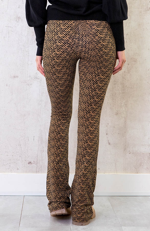 Flared Broek Deluxe Print Camel – shoparchief, foto 3