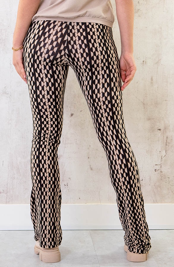 Flared Broek Retro Rondjes Beige – shoparchief, foto 8