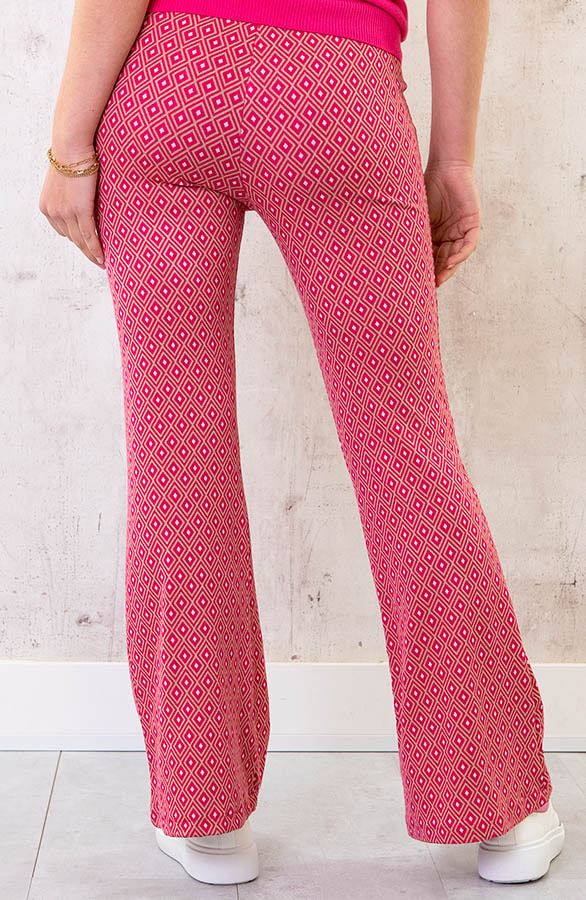 Flared Broek Retro Ruit Fuchsia – shoparchief, foto 2