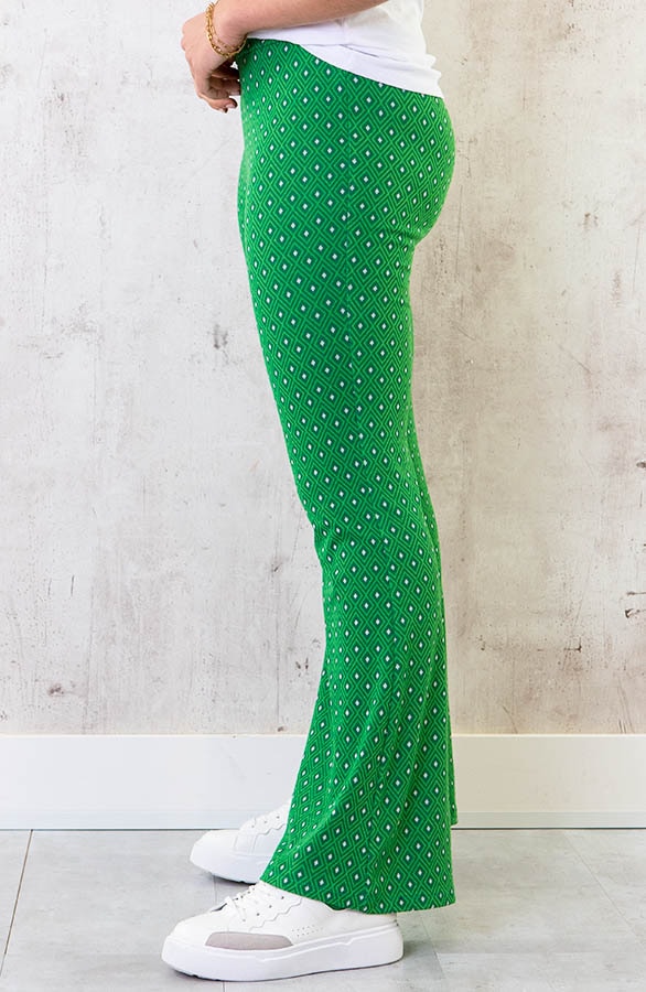 Flared Broek Retro Ruit Groen – shoparchief, foto 2
