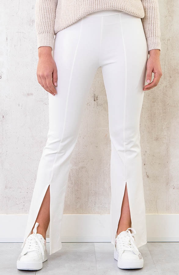 Flared Split Broek Ecru – shoparchief