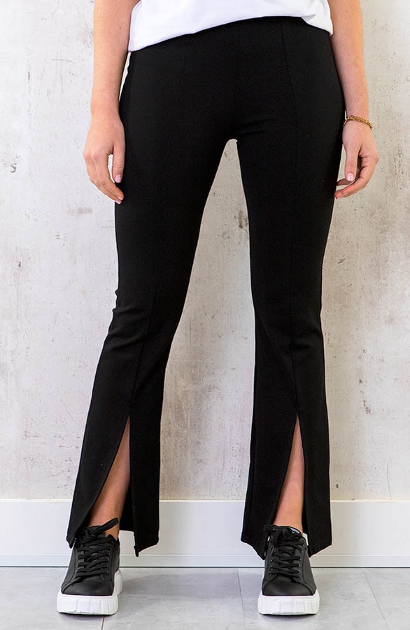 Flared Split Broek Zwart – shoparchief