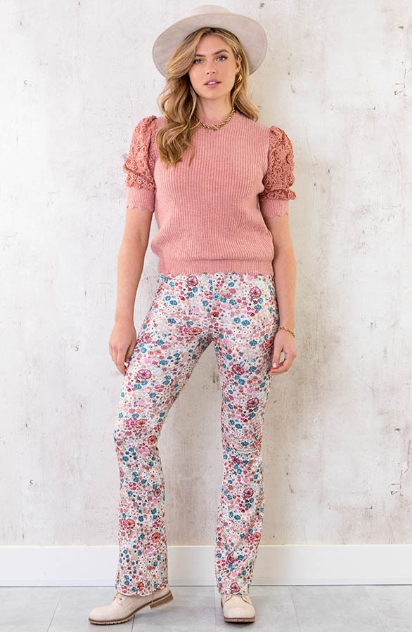 Flared Hose Blumen Dust Rosa, Shoparchiv, Foto 4
