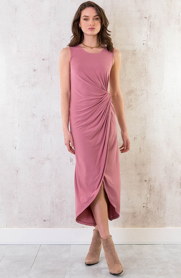 Jersey Jurk Geknoopt Dust Roze – shoparchief, foto 7