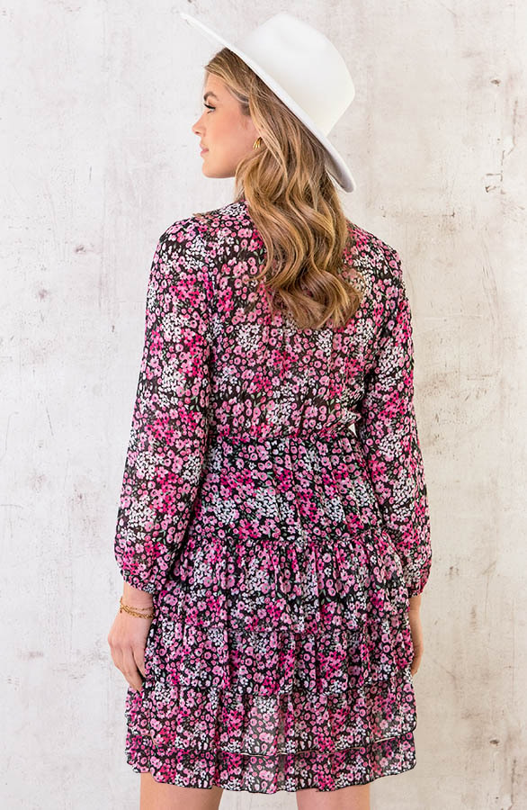 Laagjes Jurk Bloemen Roze – shoparchief, foto 4