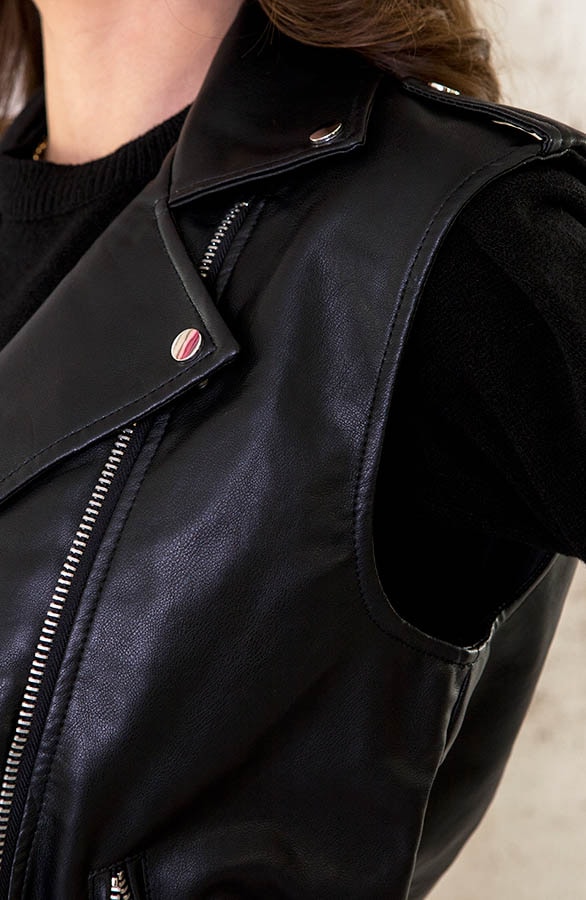 Leather Biker Gilet – shoparchief, foto 12
