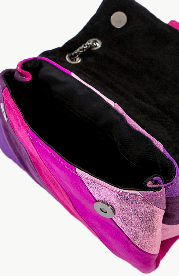 Leather Rainbow Chain Bag Small Fuchsia – shoparchief, foto 4