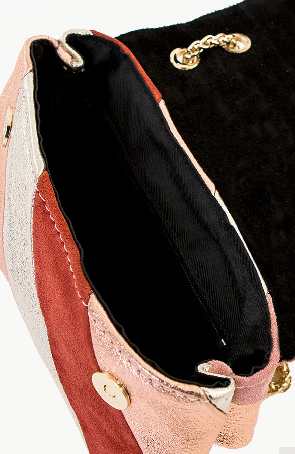 Leather Rainbow Chain Bag Small Rosé – shoparchief, foto 3