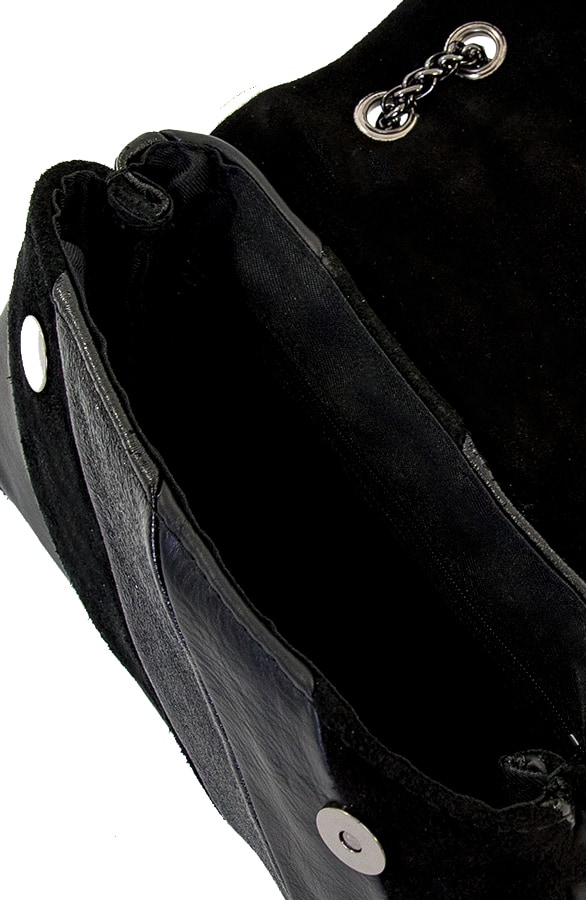 Leather Rainbow Chain Bag Small Zwart – shoparchief, foto 3