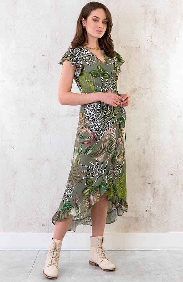 Midi Jurk Jungle Legergroen – shoparchief, foto 7