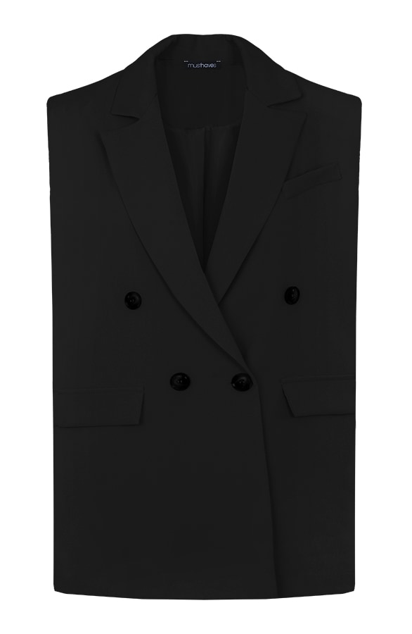Oversized Gilet Zwart – shoparchief