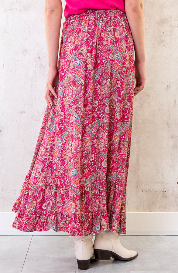 Paisley Maxi Rok Fuchsia – shoparchief, foto 8