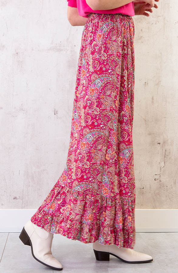 Paisley Maxi Rok Fuchsia – shoparchief, foto 7